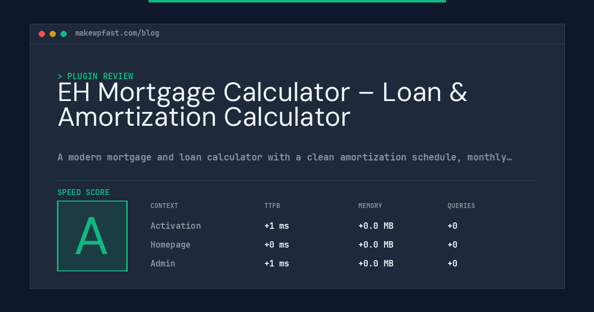 EH Mortgage Calculator – Loan & Amortization Calculator - MakeWPFast
