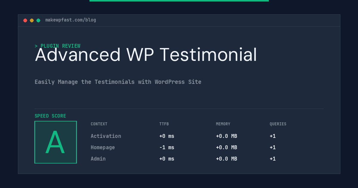 Advanced WP Testimonial - MakeWPFast