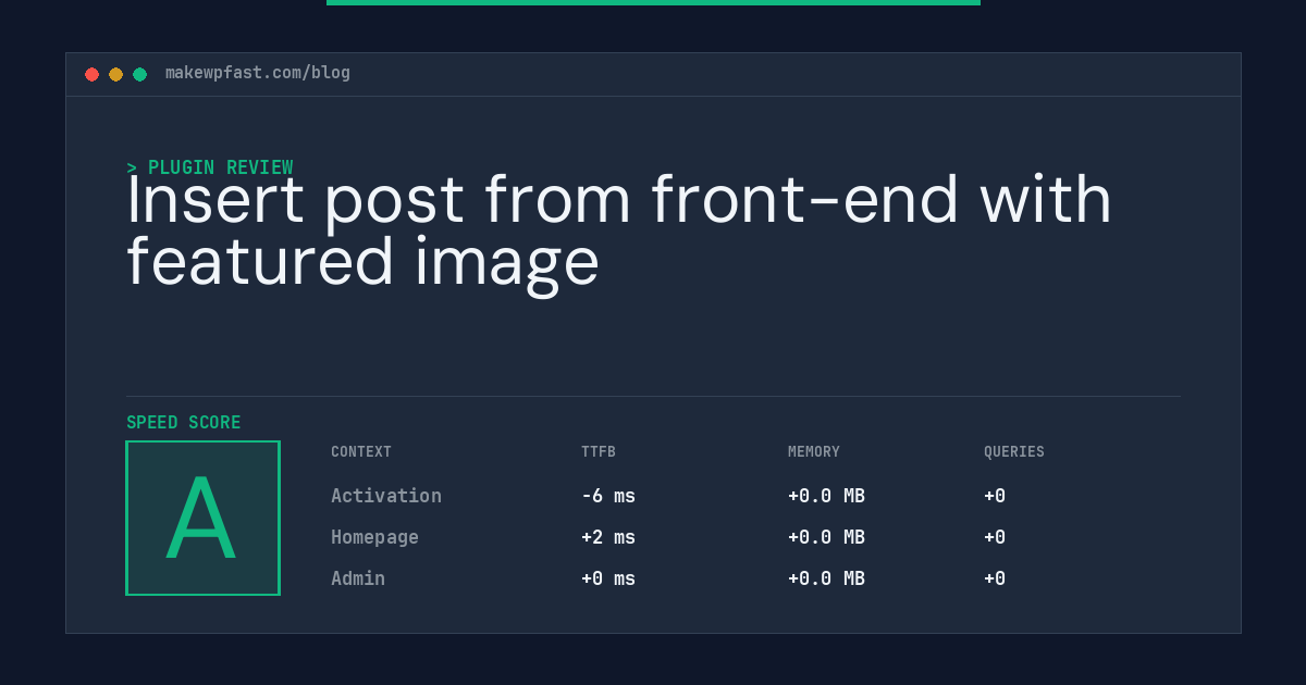 Insert post from front-end with featured image - MakeWPFast