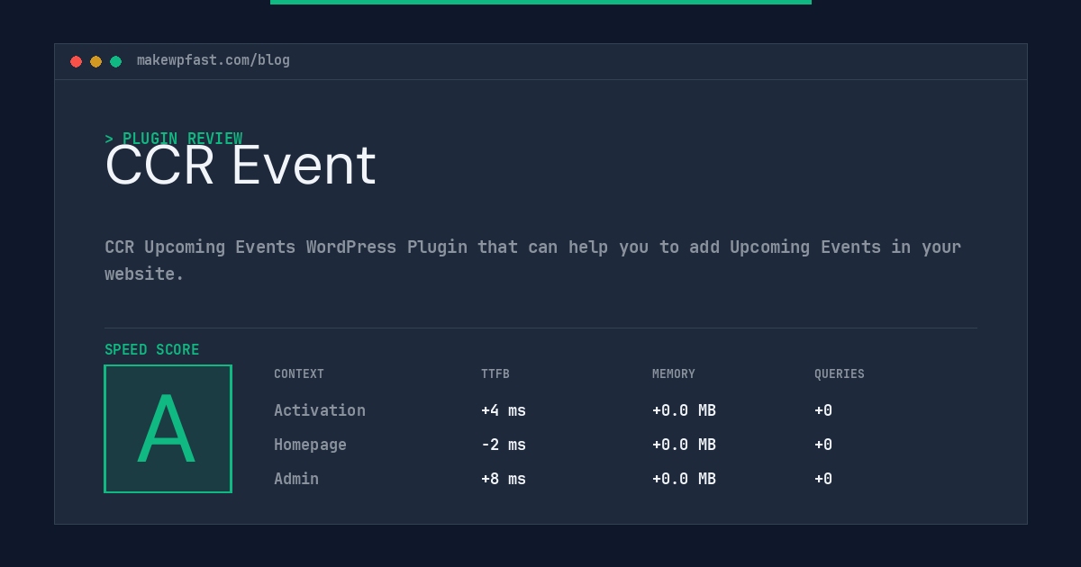 CCR Event - MakeWPFast