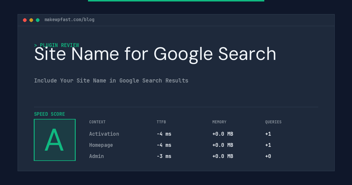 Site Name for Google Search - MakeWPFast