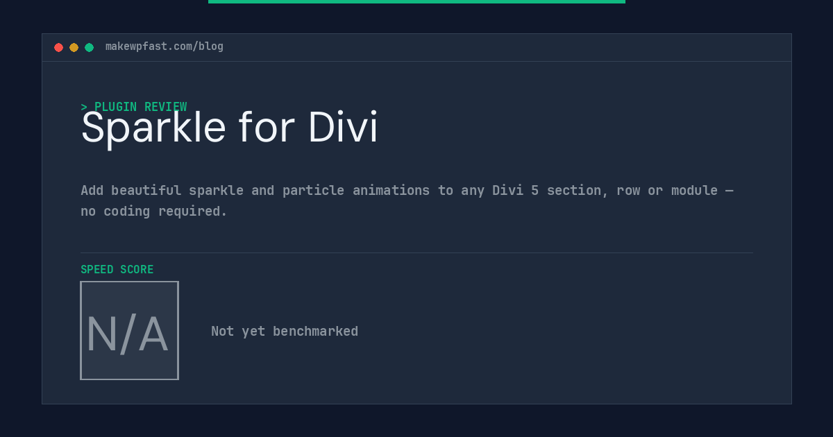 Sparkle for Divi - MakeWPFast