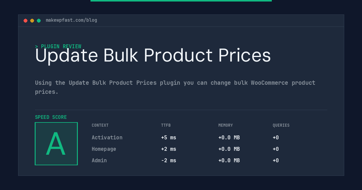 Update Bulk Product Prices - MakeWPFast