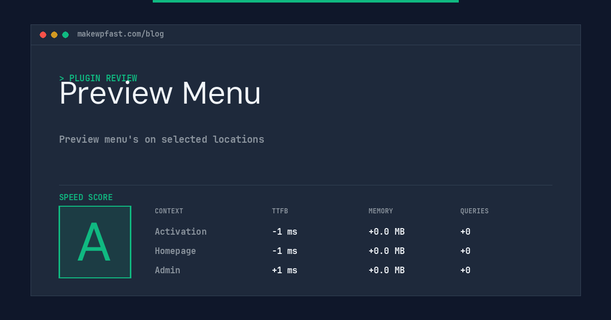 Preview Menu - MakeWPFast
