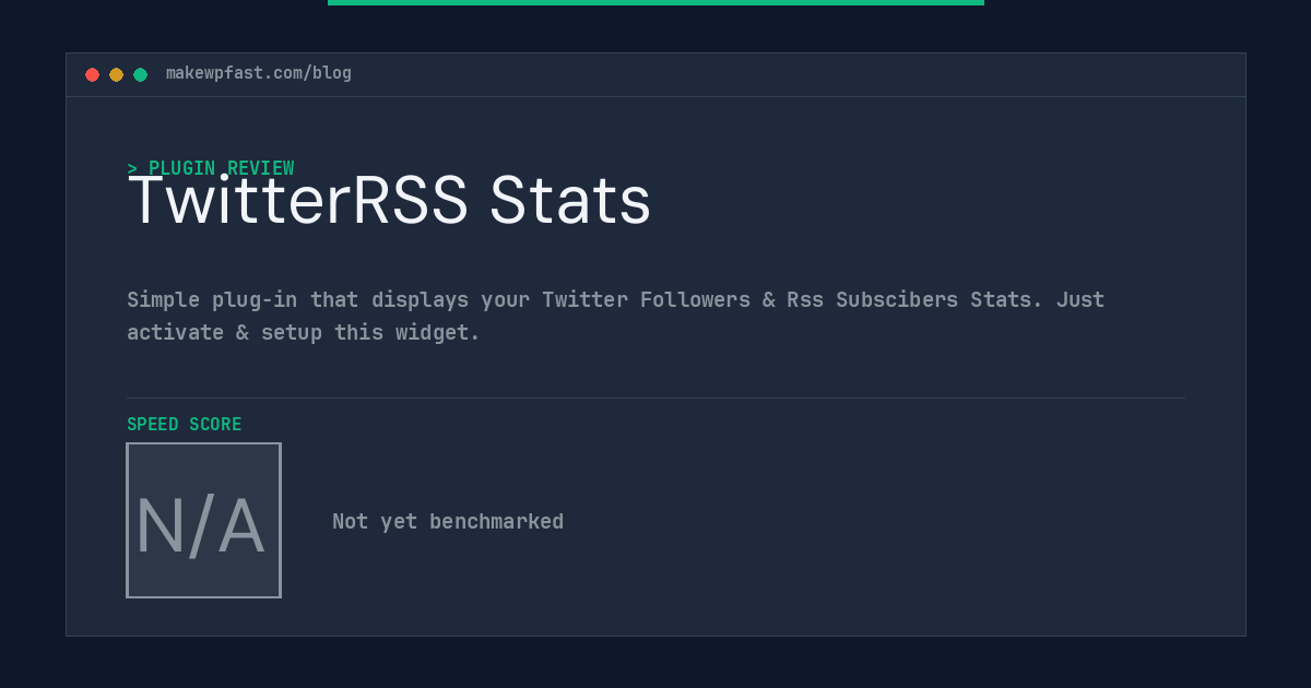 TwitterRSS Stats - MakeWPFast