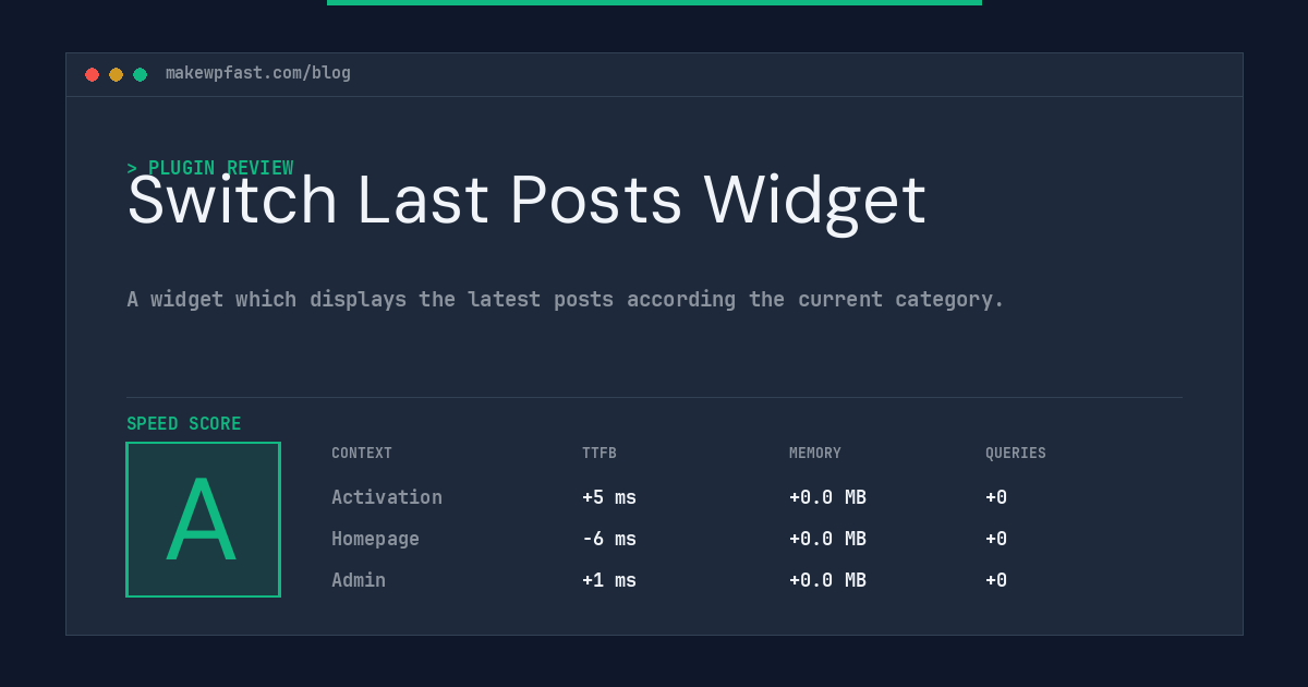 Switch Last Posts Widget - MakeWPFast