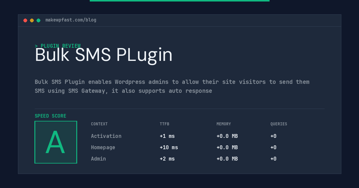 Bulk SMS PLugin - MakeWPFast
