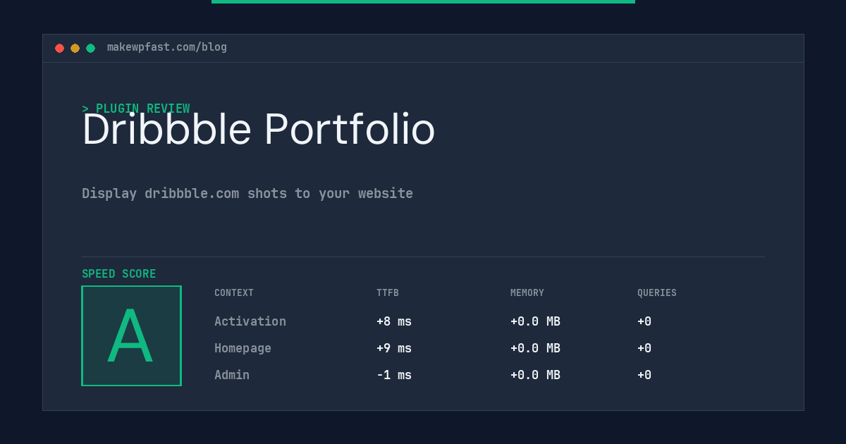 Dribbble Portfolio - MakeWPFast