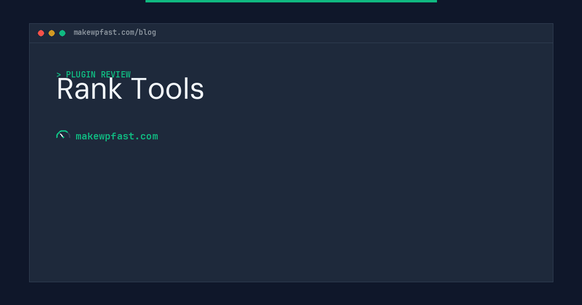 Rank Tools - MakeWPFast