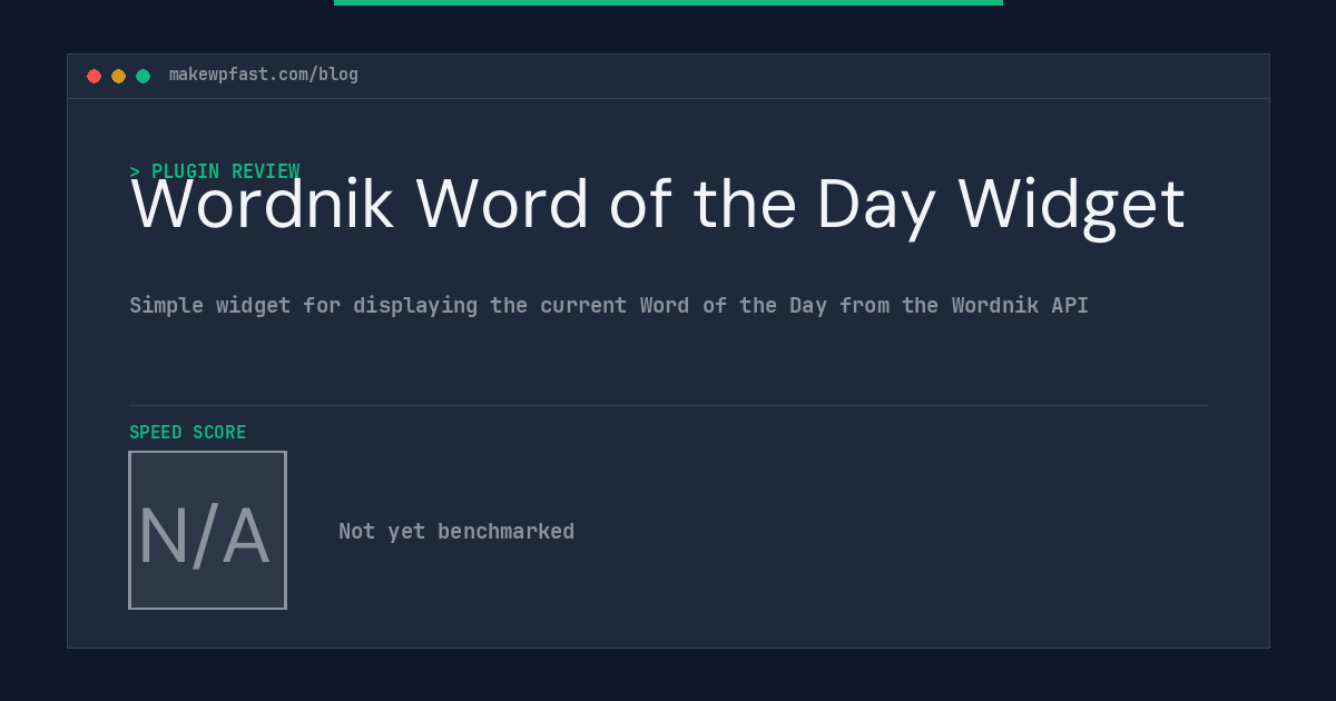 Wordnik Word of the Day Widget - MakeWPFast