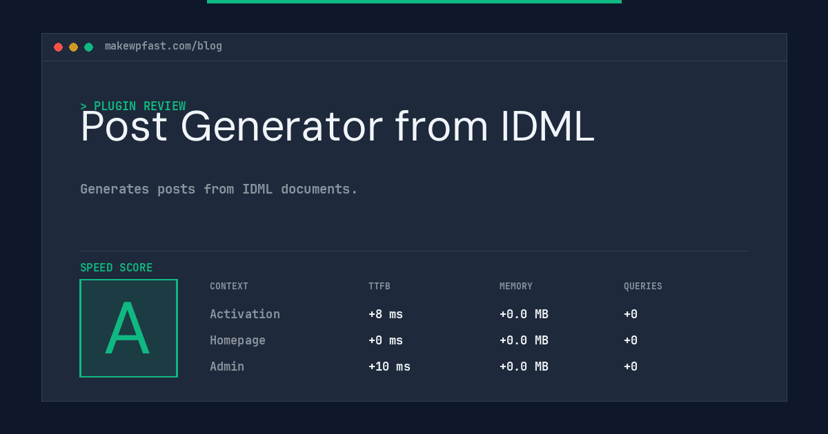 Post Generator from IDML - MakeWPFast