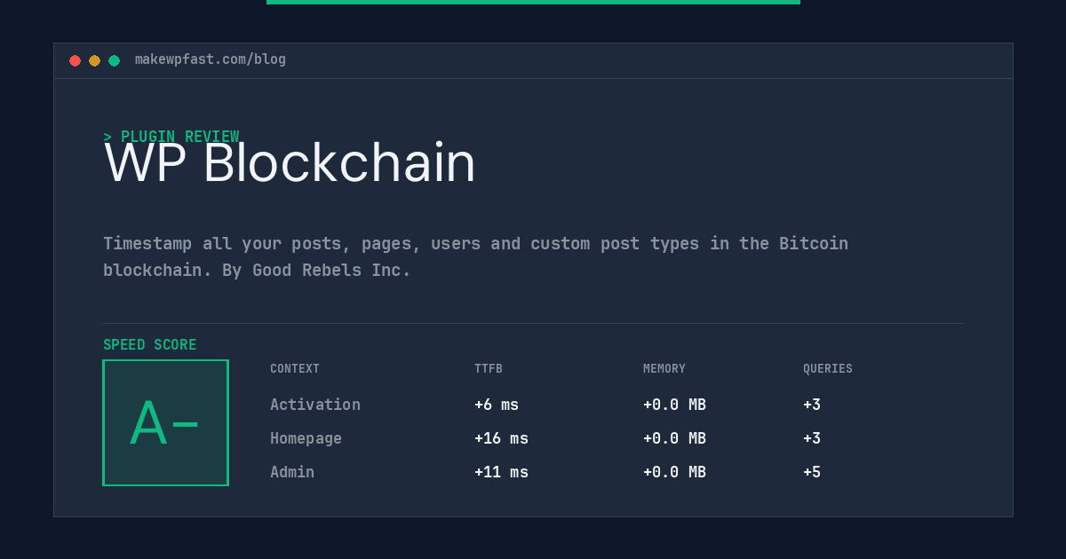 WP Blockchain - MakeWPFast