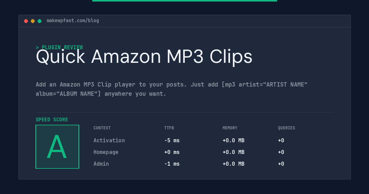 Quick Amazon MP3 Clips - MakeWPFast