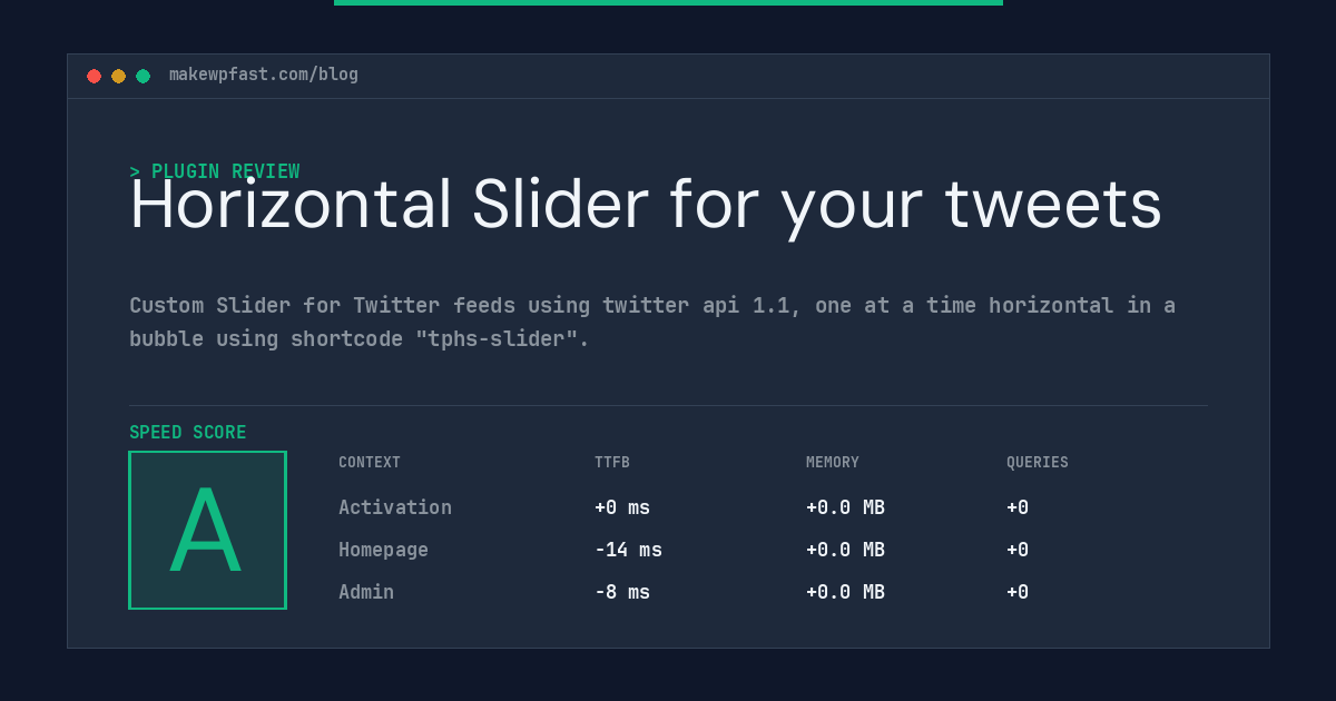 Horizontal Slider for your tweets - MakeWPFast