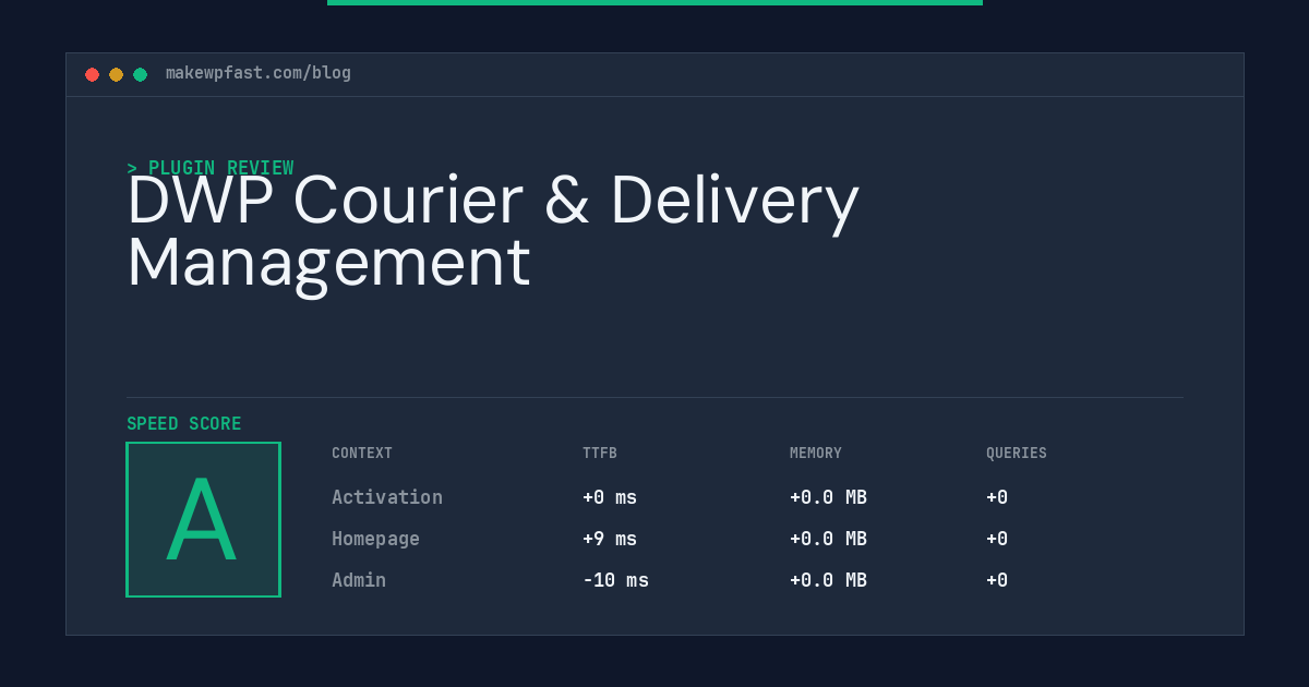DWP Courier & Delivery Management - MakeWPFast