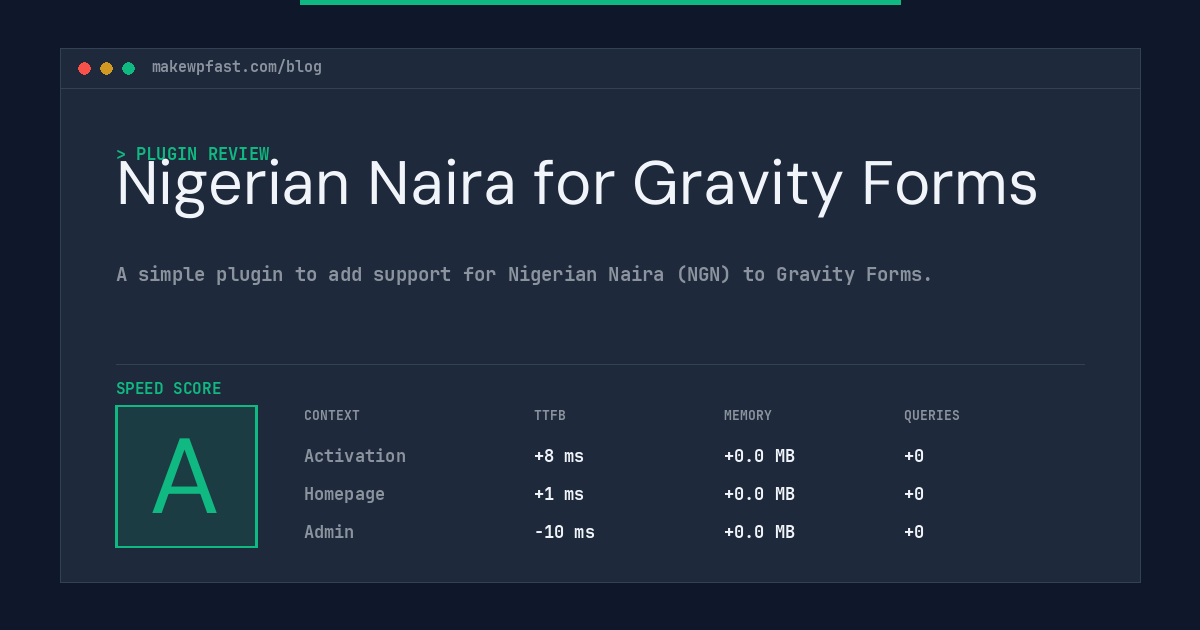 Nigerian Naira for Gravity Forms - MakeWPFast