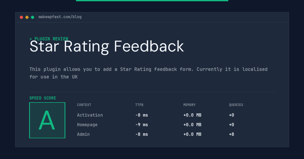 Star Rating Feedback - MakeWPFast