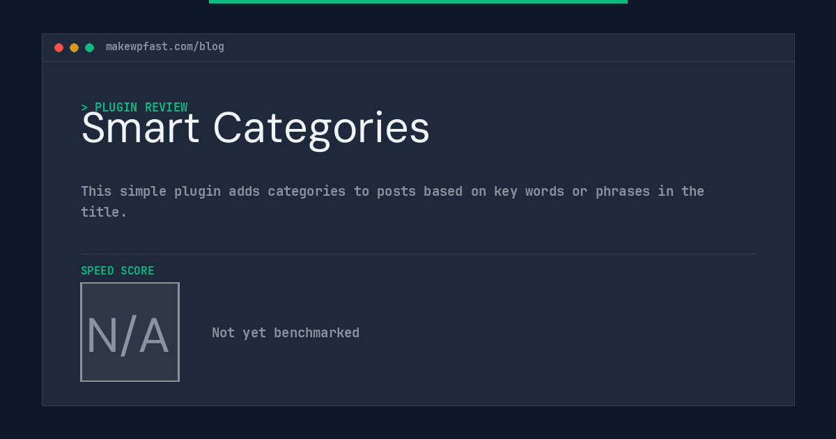Smart Categories - MakeWPFast