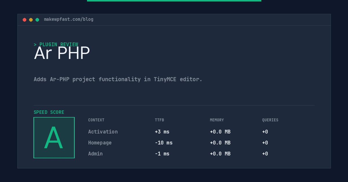 Ar PHP - MakeWPFast
