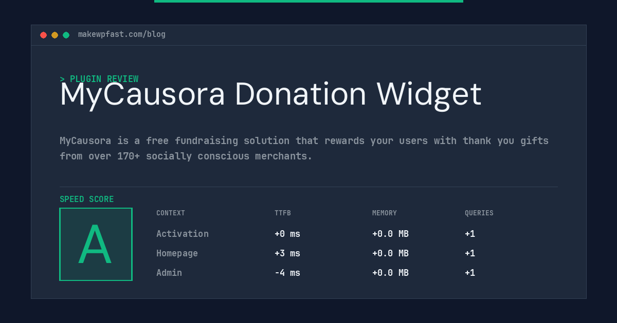 MyCausora Donation Widget - MakeWPFast