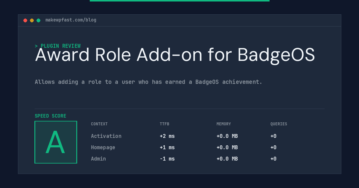 Award Role Add-on for BadgeOS - MakeWPFast