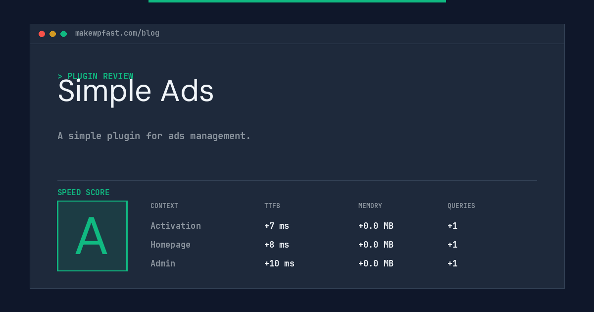 Simple Ads - MakeWPFast