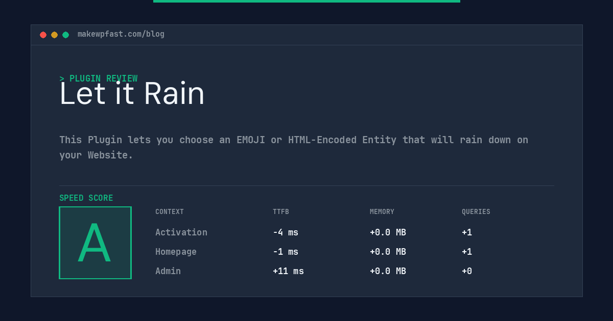 Let it Rain - MakeWPFast