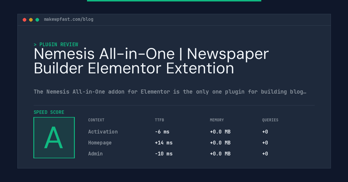 Nemesis All-in-One | Newspaper Builder Elementor Extention - MakeWPFast