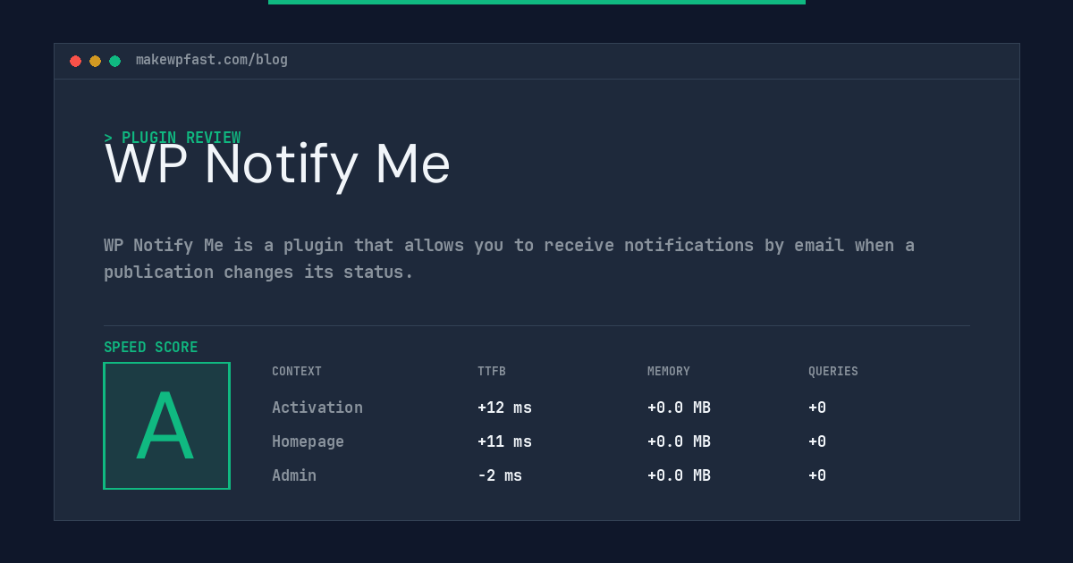 WP Notify Me - MakeWPFast