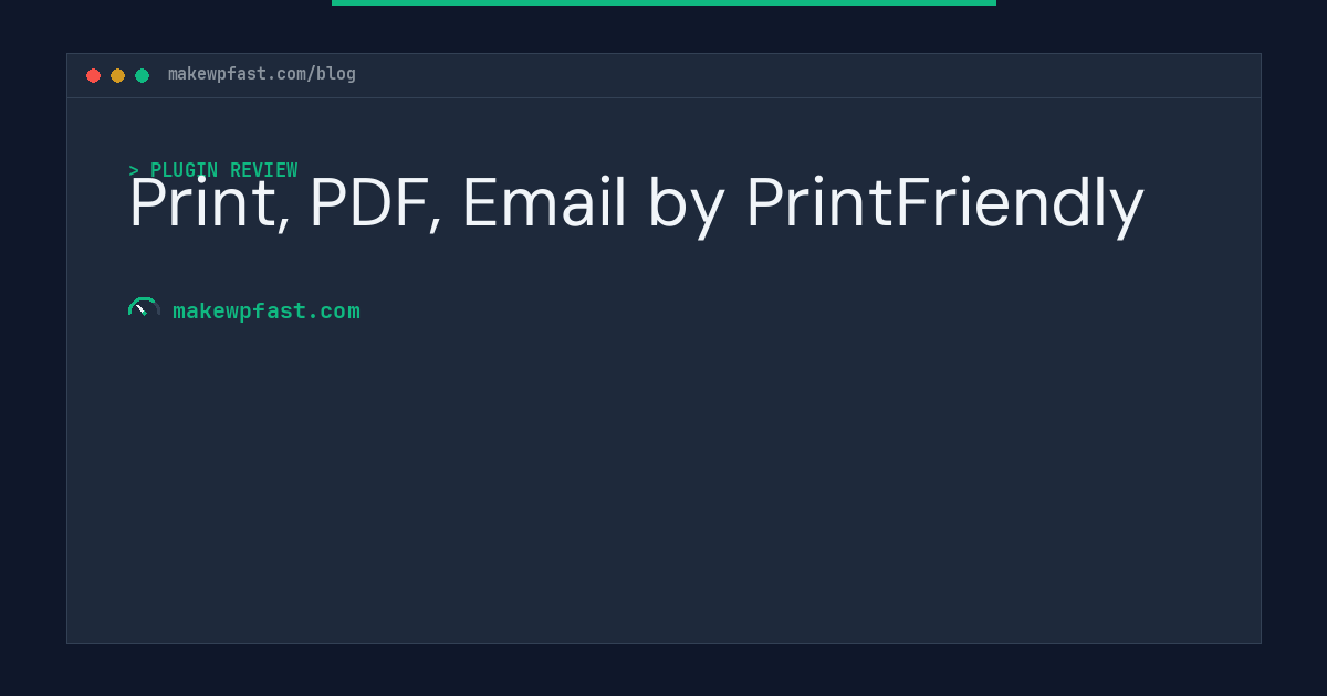 Print, PDF, Email by PrintFriendly - MakeWPFast