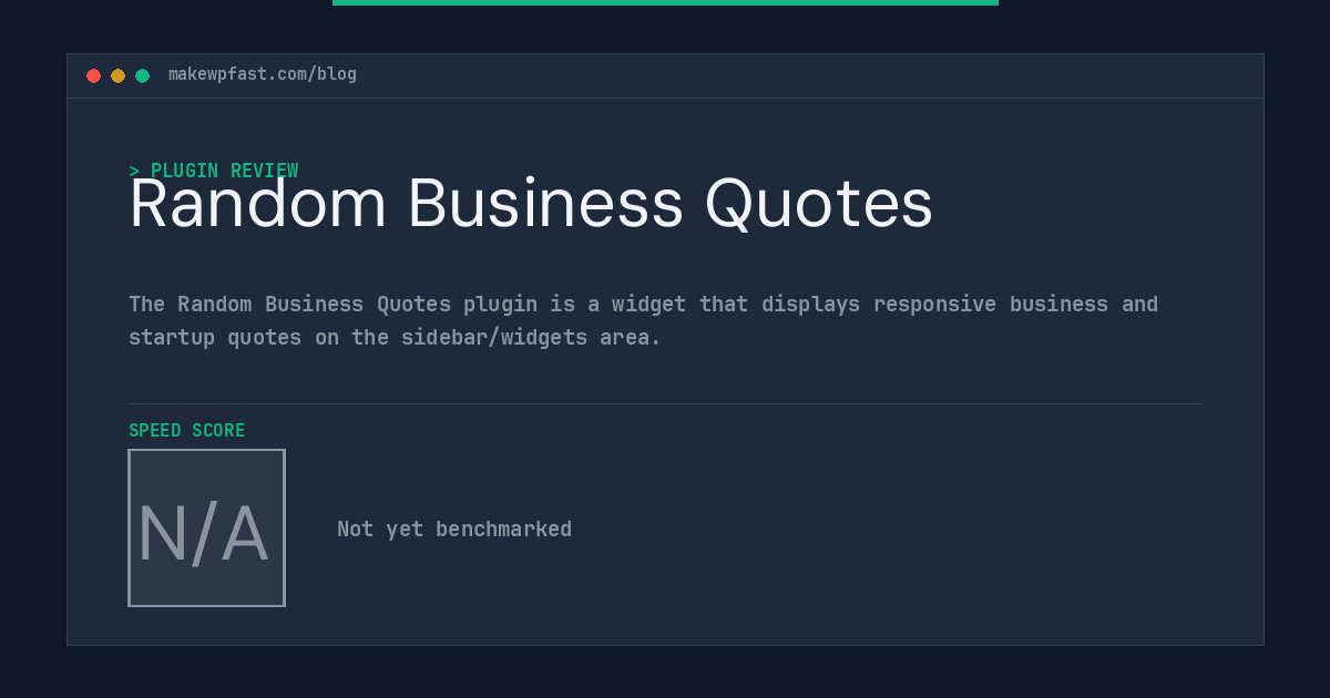 Random Business Quotes - MakeWPFast