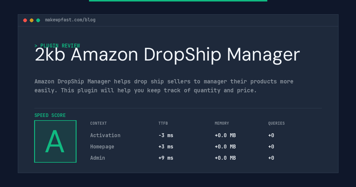 2kb Amazon DropShip Manager - MakeWPFast