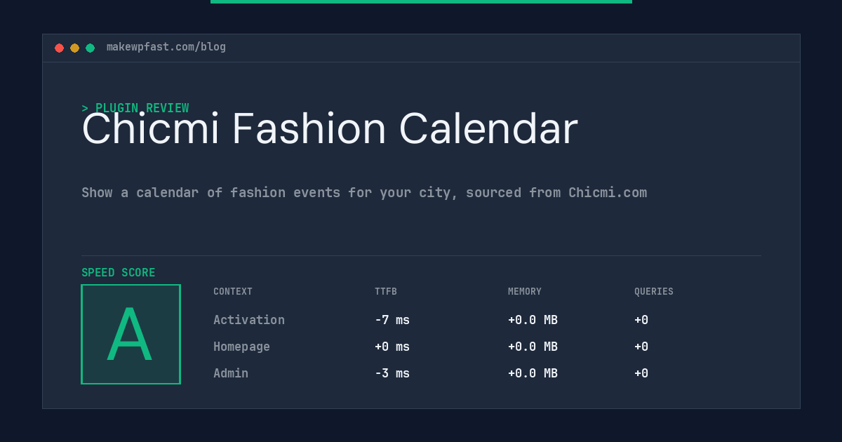 Chicmi Fashion Calendar - MakeWPFast