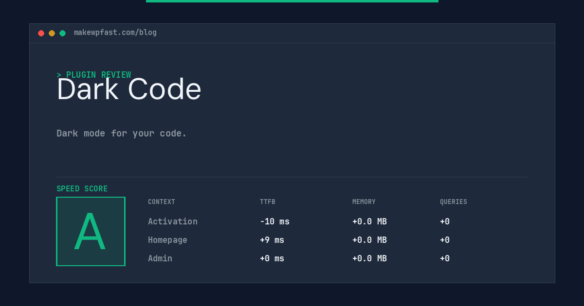 Dark Code - MakeWPFast