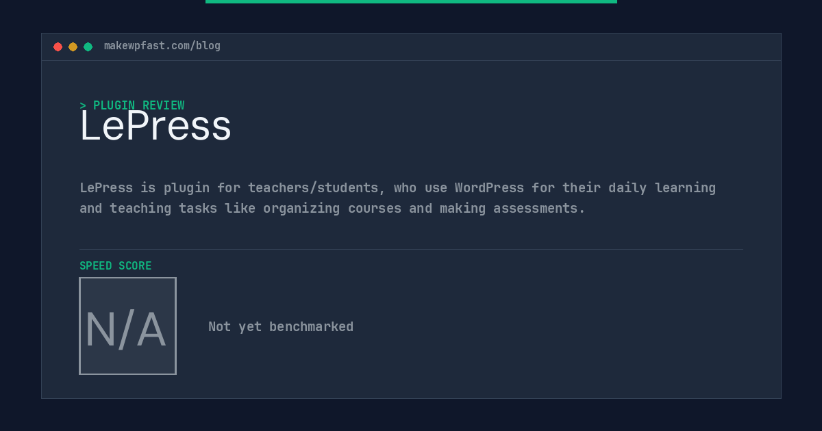LePress - MakeWPFast