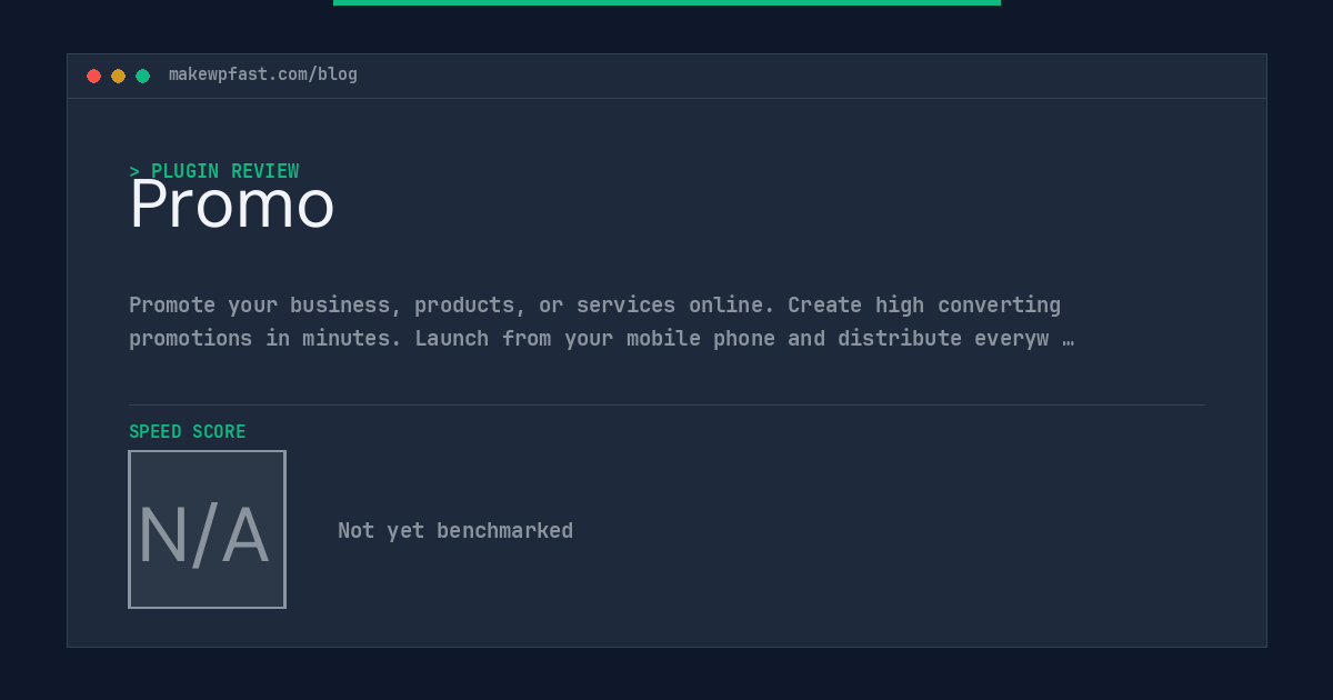 Promo - MakeWPFast