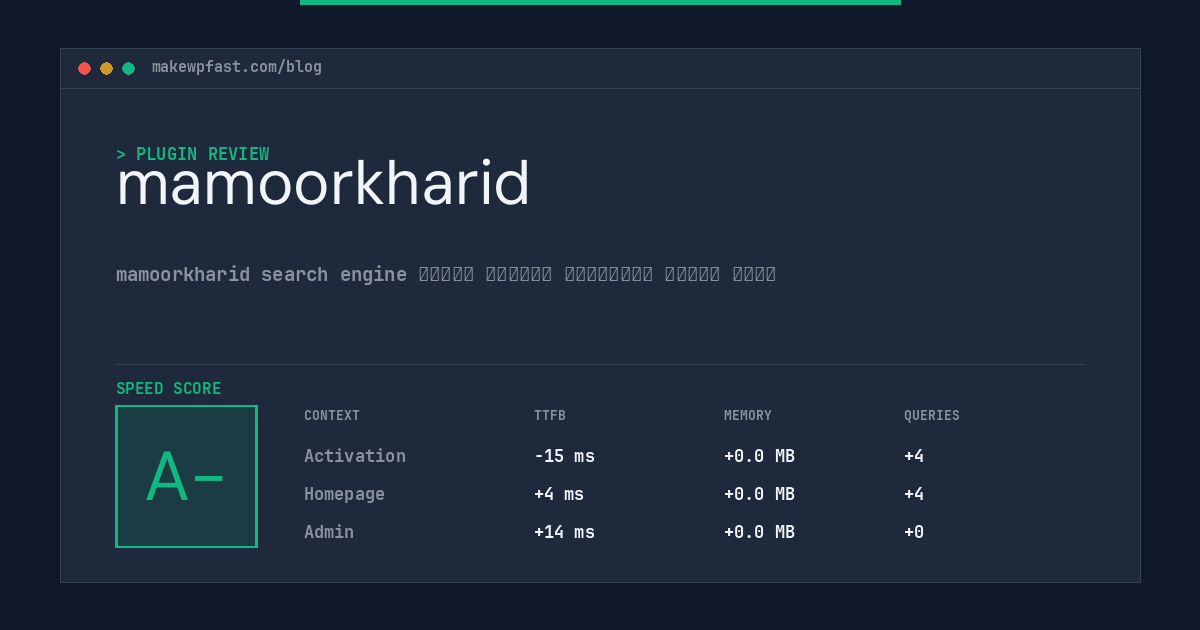 mamoorkharid - MakeWPFast