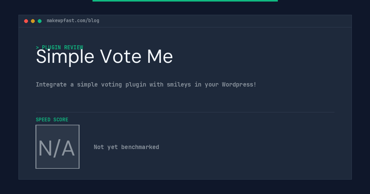 Simple Vote Me - MakeWPFast
