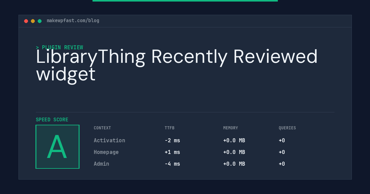 LibraryThing Recently Reviewed widget - MakeWPFast