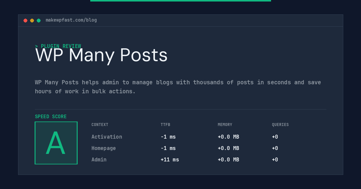 WP Many Posts - MakeWPFast