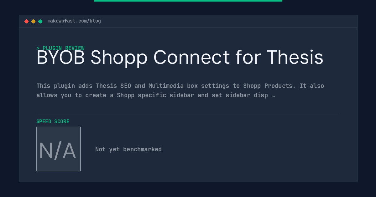 BYOB Shopp Connect for Thesis - MakeWPFast