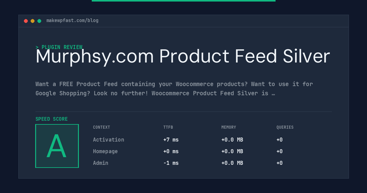 Murphsy.com Product Feed Silver - MakeWPFast