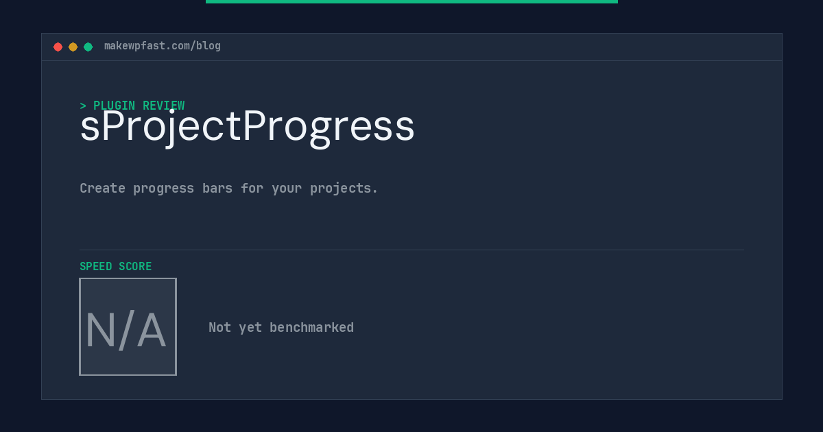 sProjectProgress - MakeWPFast