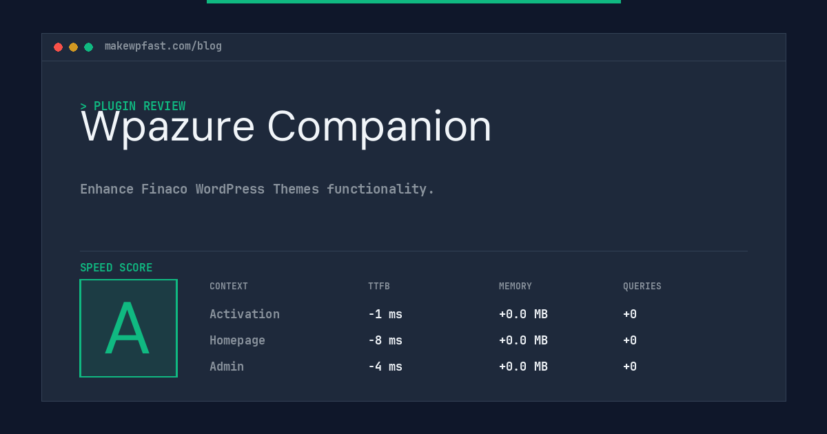 Wpazure Companion - MakeWPFast