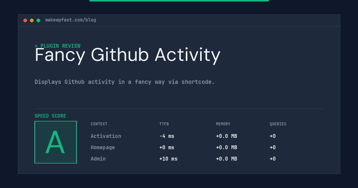 Fancy Github Activity - MakeWPFast