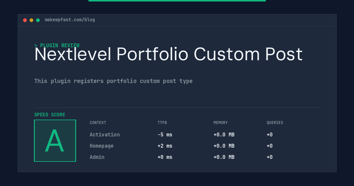 Nextlevel Portfolio Custom Post - MakeWPFast