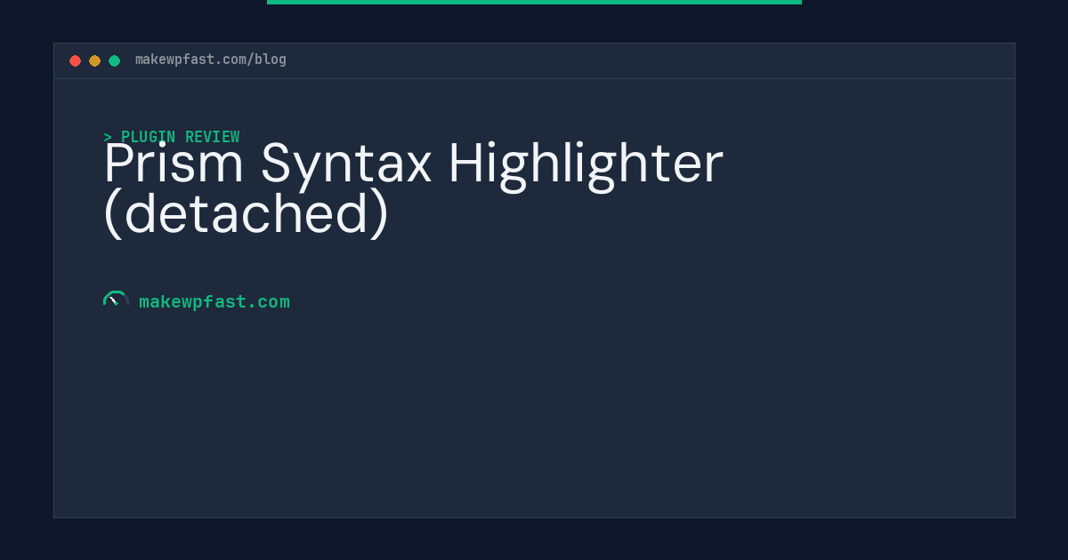 Prism Syntax Highlighter (detached) - MakeWPFast