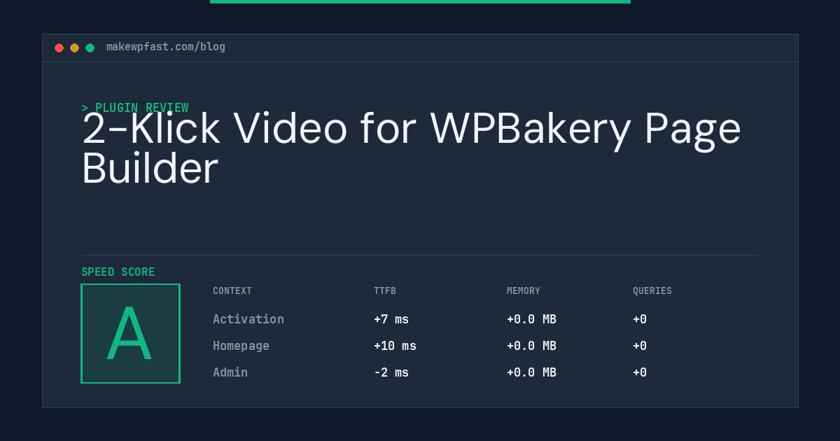 2-Klick Video for WPBakery Page Builder - MakeWPFast