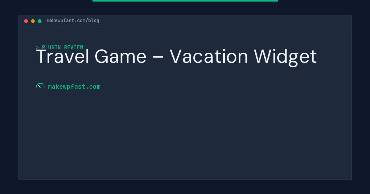 Travel Game – Vacation Widget - MakeWPFast