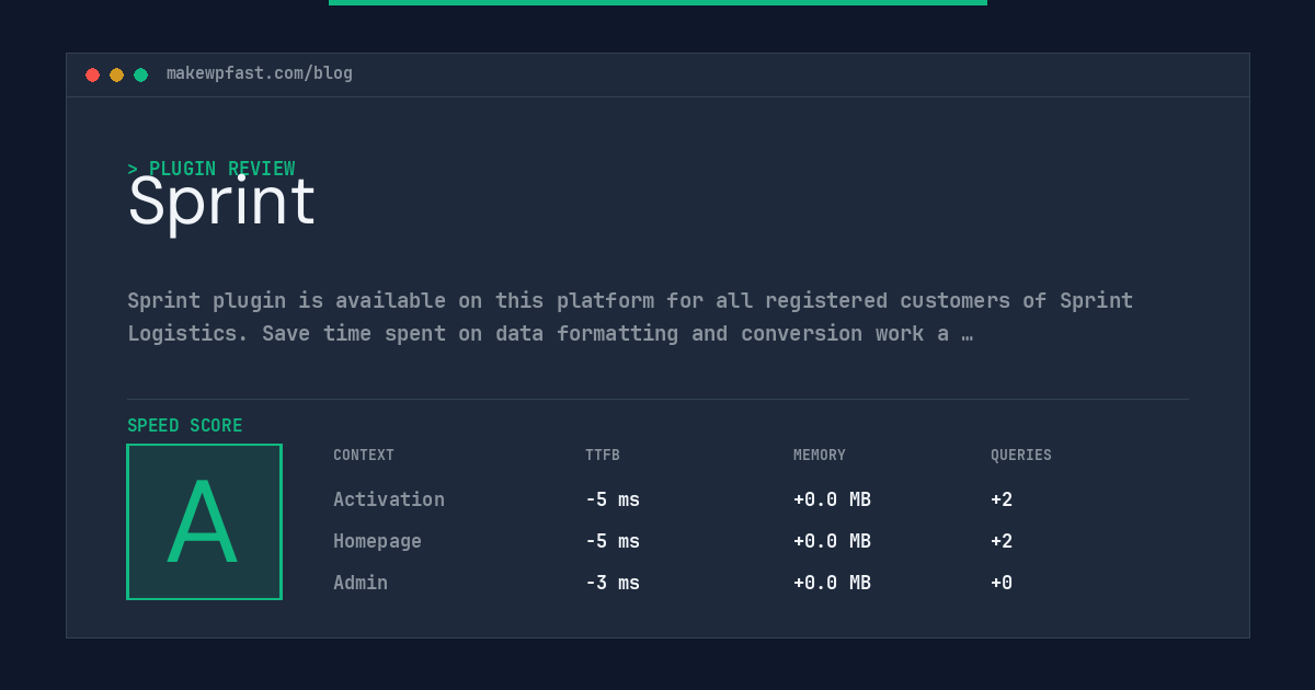 Sprint - MakeWPFast